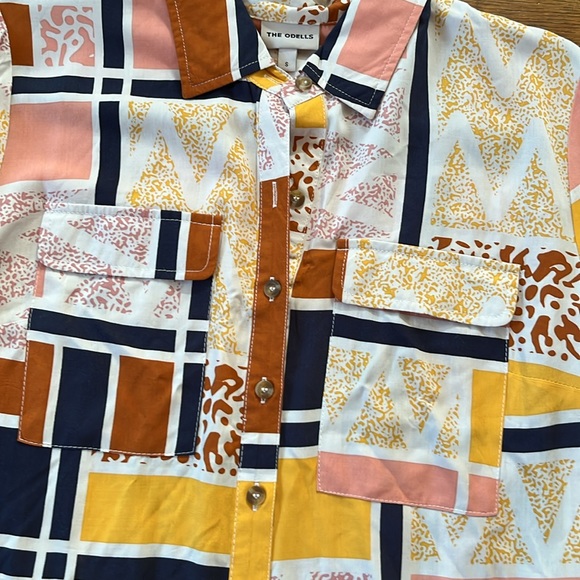 THE ODELLS Nouveau Shirt Dress Geo Print - Picture 7 of 12